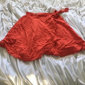 Boutique Orange Wrap Skirt